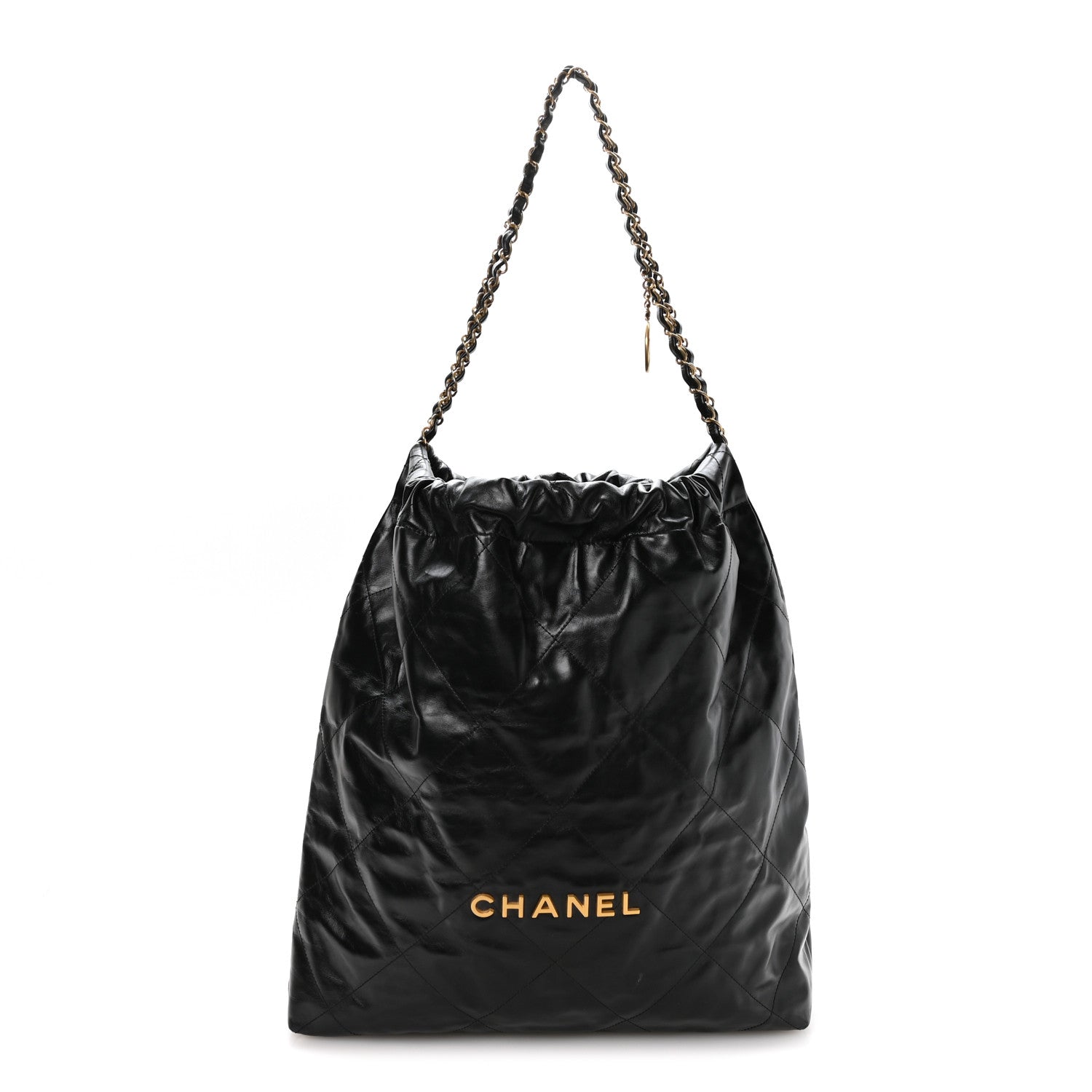Chanel Shiny Calfskin Quilted Large Chanel 22 Black 1 of 11