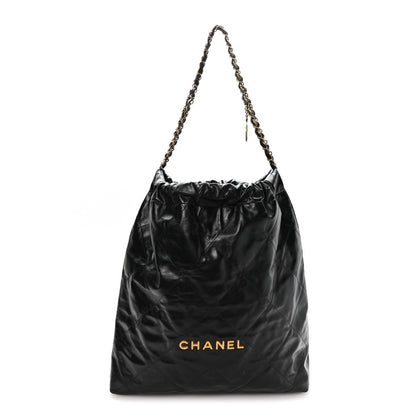 Chanel Shiny Calfskin Quilted Large Chanel 22 Black 1 of 11