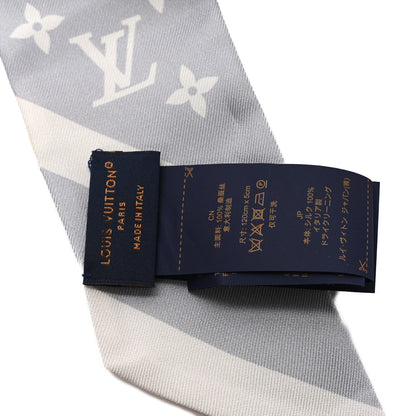 Louis Vuitton Silk Monogram Silhouette BB Bandeau Grey White 3 of 5