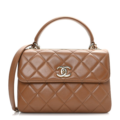 Chanel Lambskin Quilted Small Trendy CC Flap Dual Handle Bag Camel 1 of 10