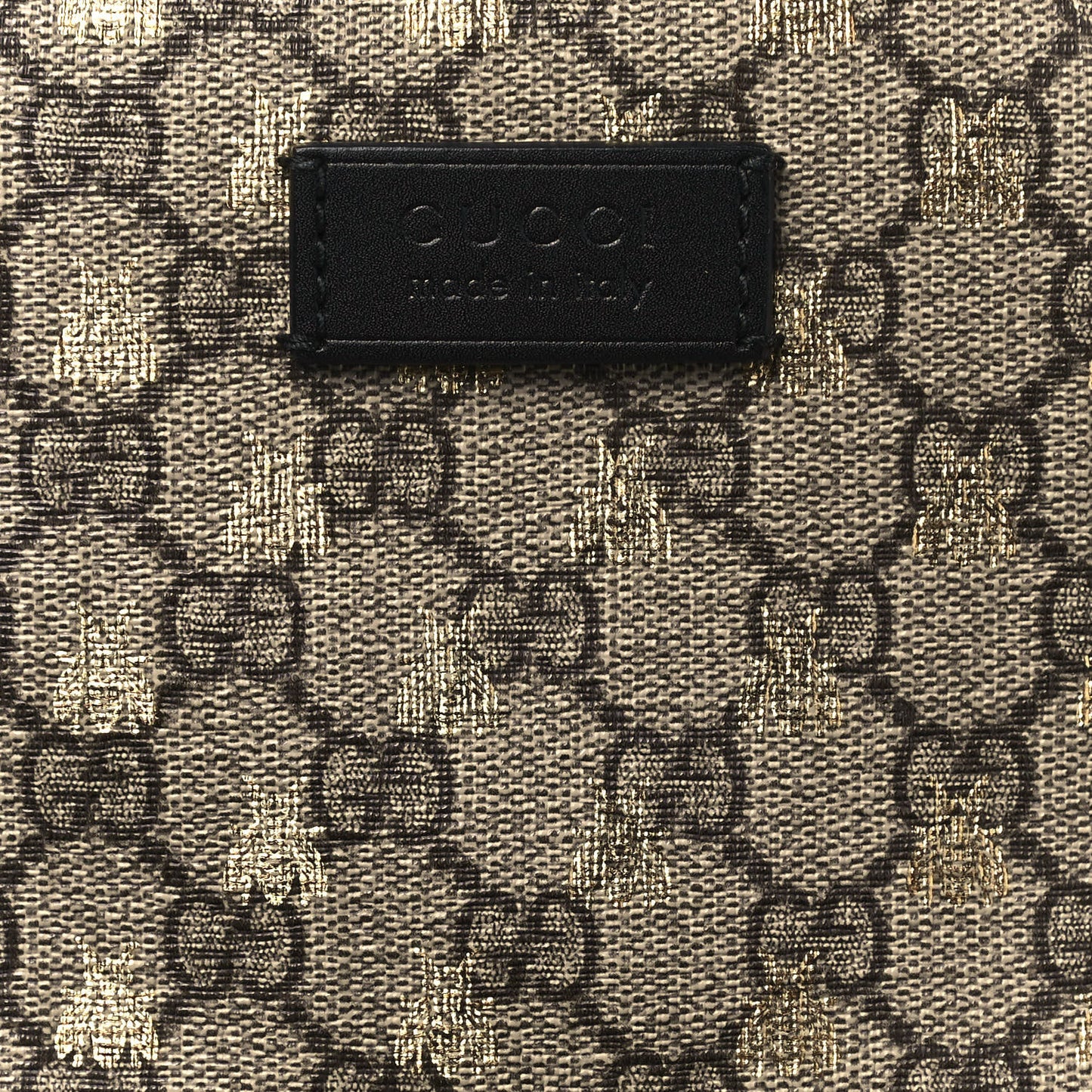 GG Supreme Monogram Bees Print Small Day Backpack Beige Oro Black