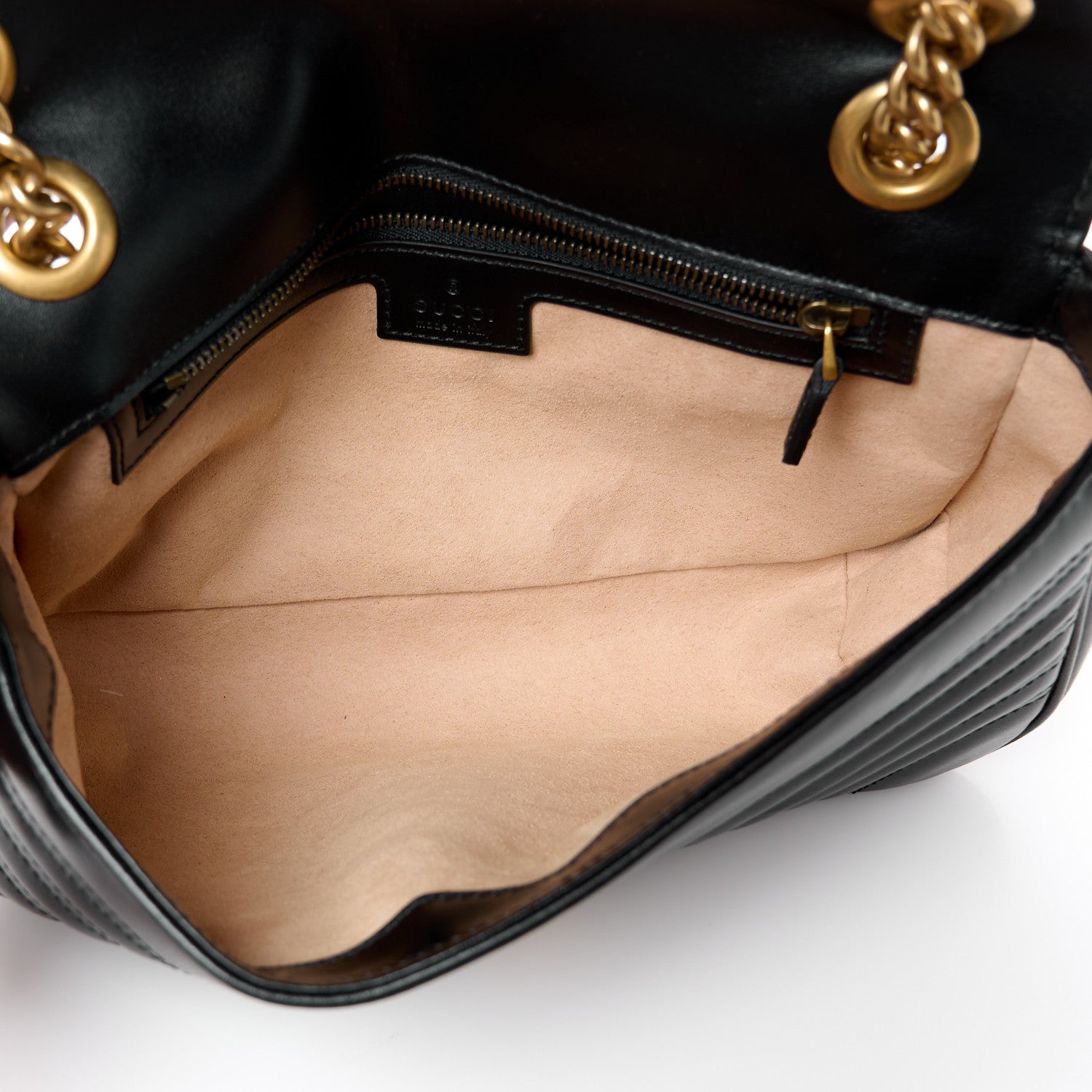 Gucci Calfskin Matelasse Small GG Marmont Shoulder Bag Black 5 of 11