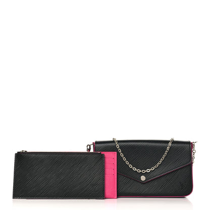 Louis Vuitton Epi Pochette Felicie Black Hot Pink 1 of 10