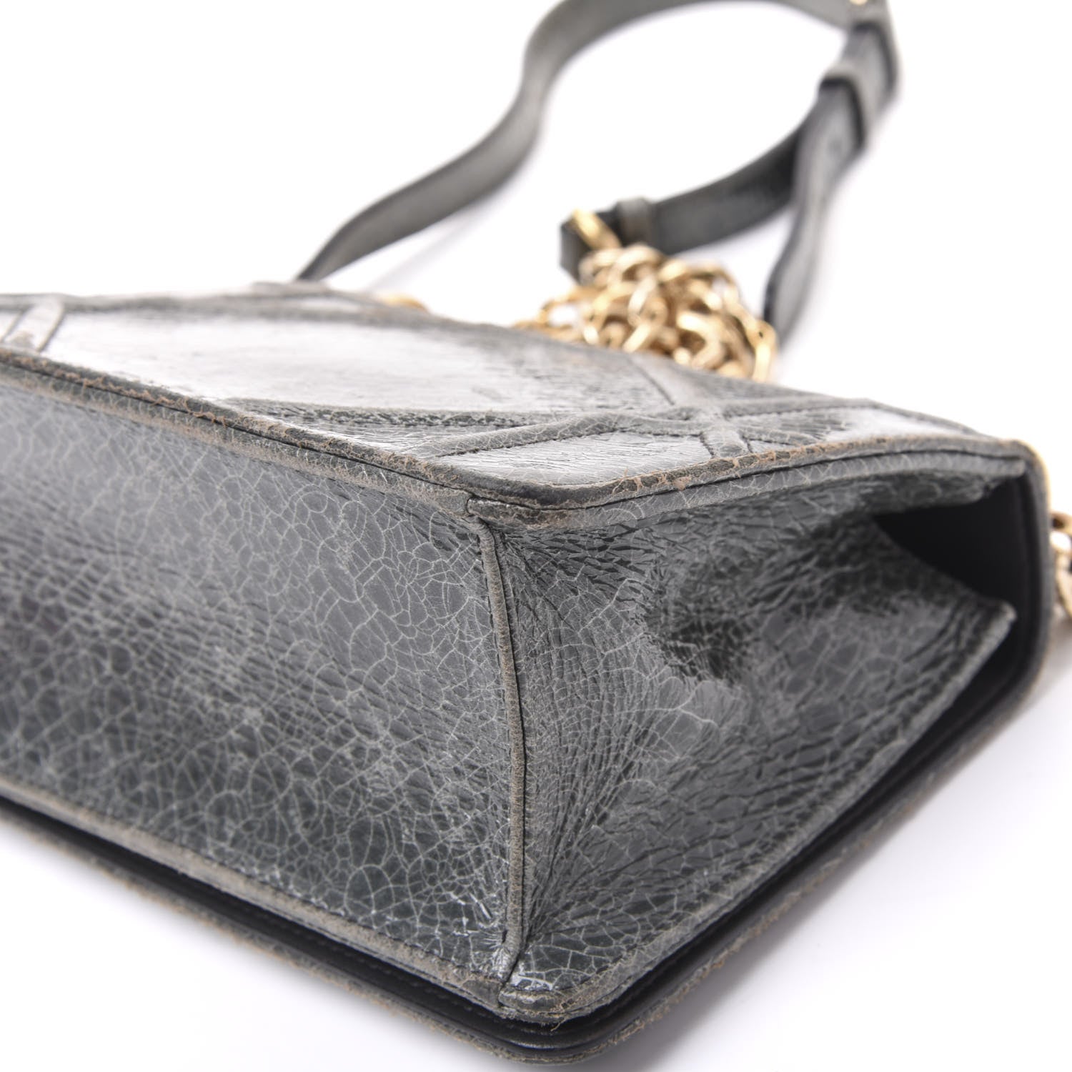 Christian Dior Ceramic Effect Deerskin Diorama Club Bag Dark Grey 9 of 11