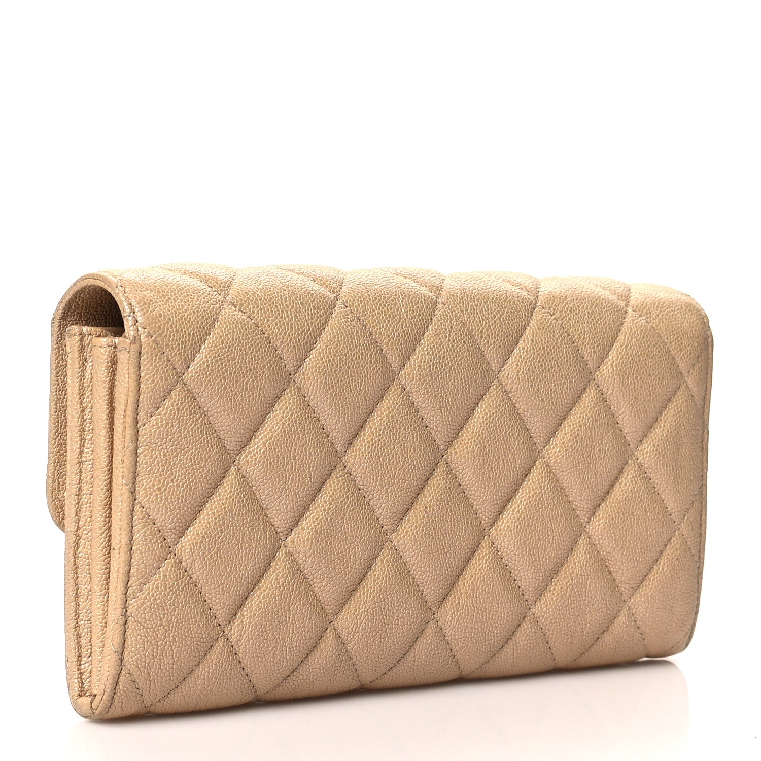 Chanel Iridescent Caviar Quilted Long Flap Wallet Beige 2 of 15