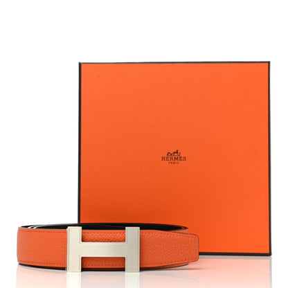 Hermes Swift Togo 32mm Quizz H Belt 105 Black Orange 6 of 6