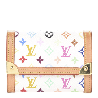 Louis Vuitton Monogram Multicolor Porte-Monnaie Plat Coin Purse White 2 of 10