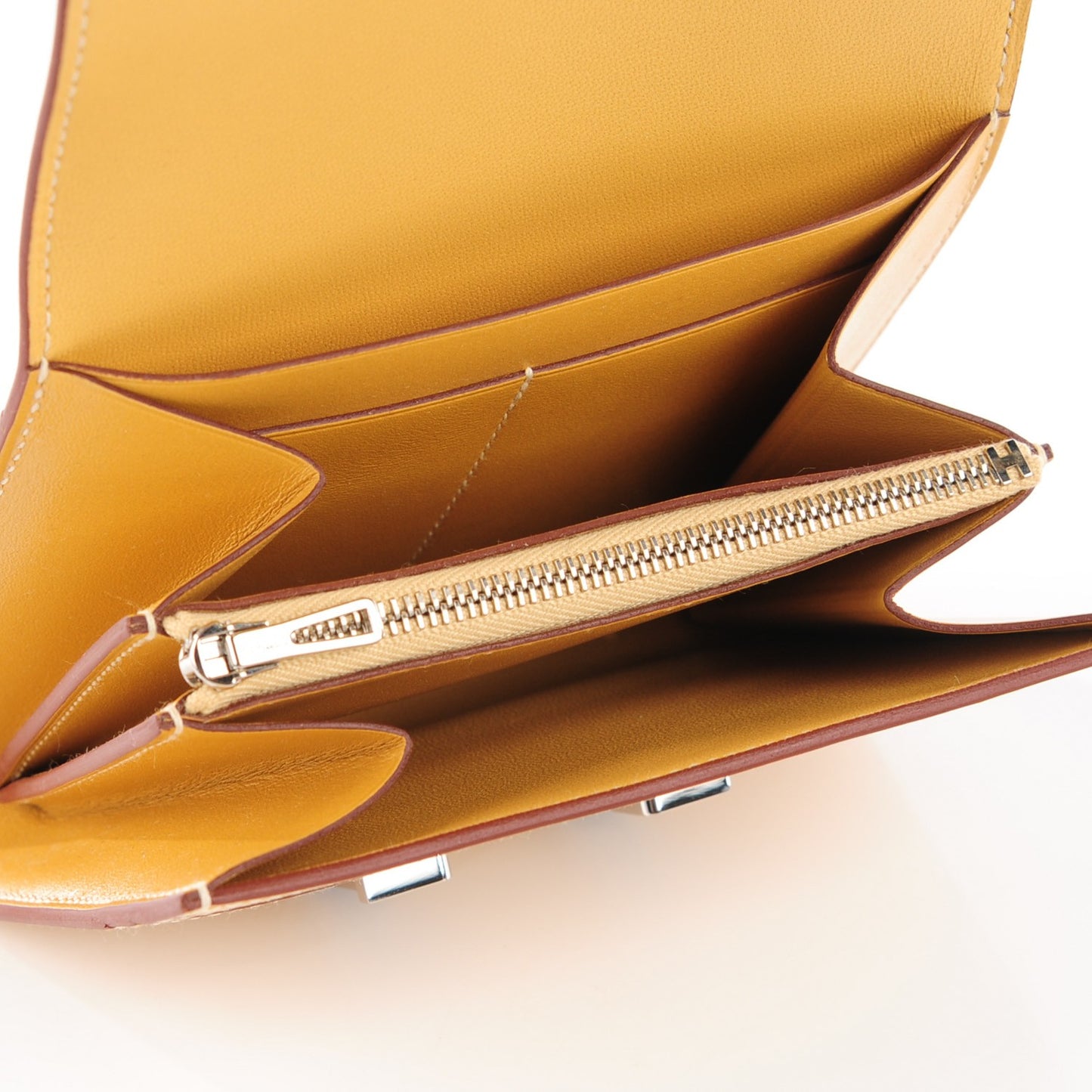 Tadelakt Lizard Constance Short Wallet Paille Ficelle