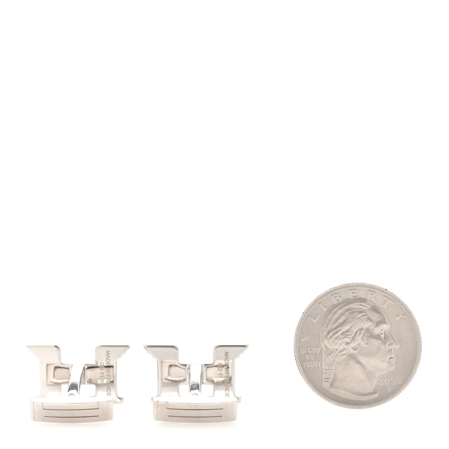 Brushed Palladium Pegase H Cufflinks Silver