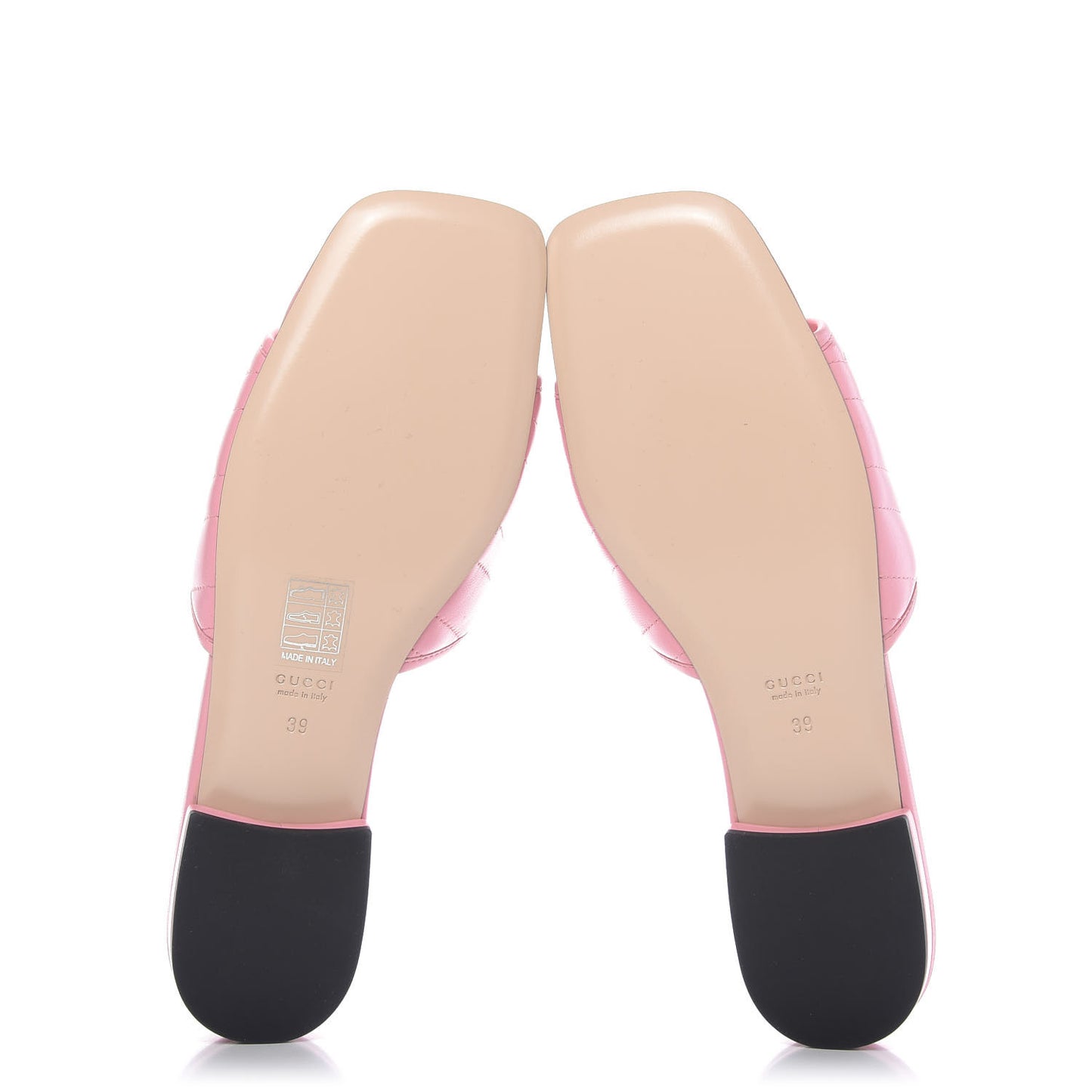 Nappa Matelasse GG Marmont Flat Slide Sandals 39 Wild Rose