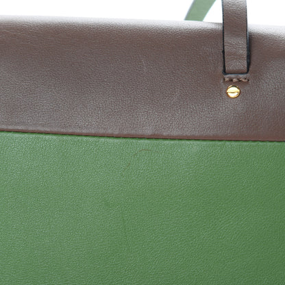 Valentino Garavani Calfskin Rivet Colorblock Double Handle Shoulder Bag Brown Green 14 of 19