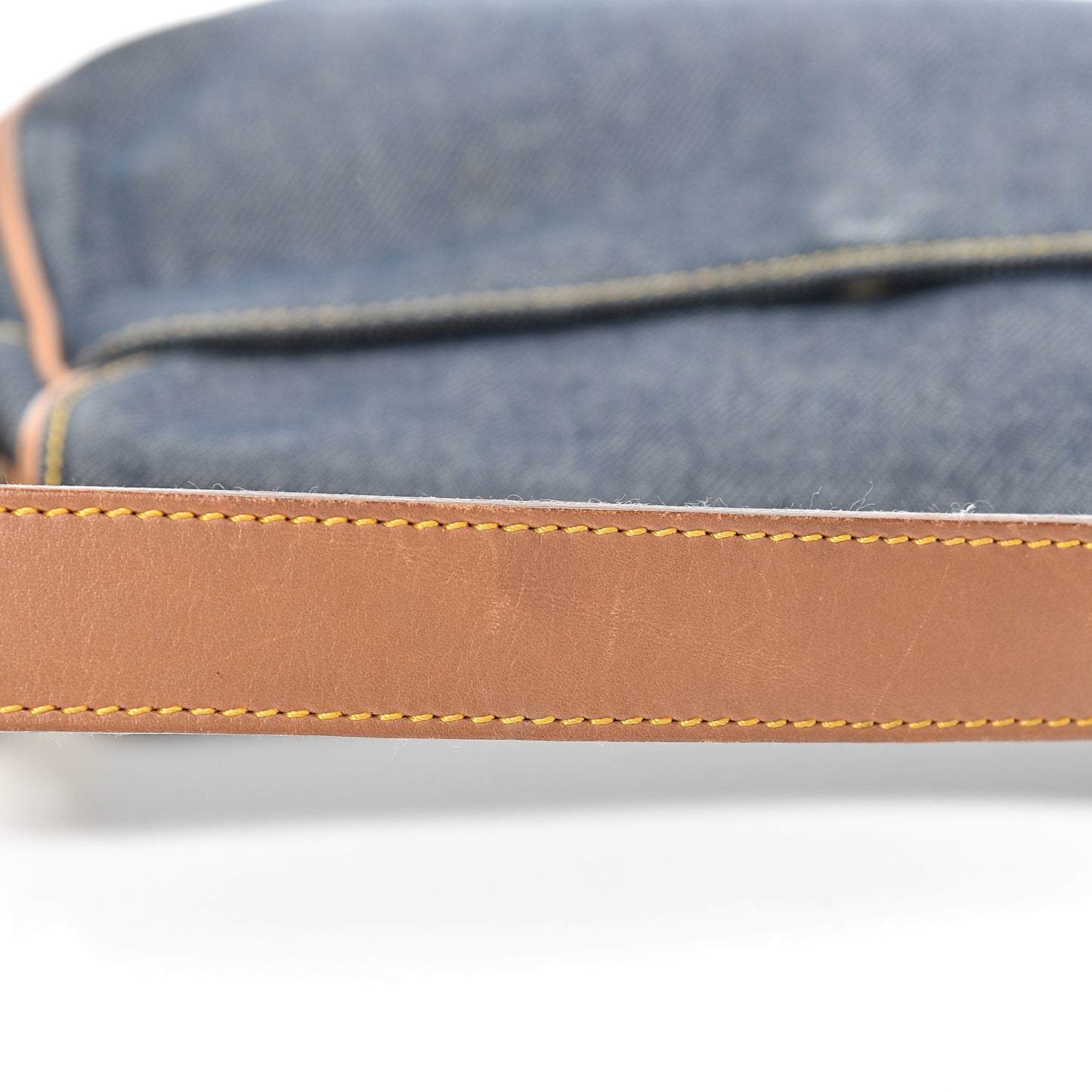 Denim Calfskin Saddle Bag Blue