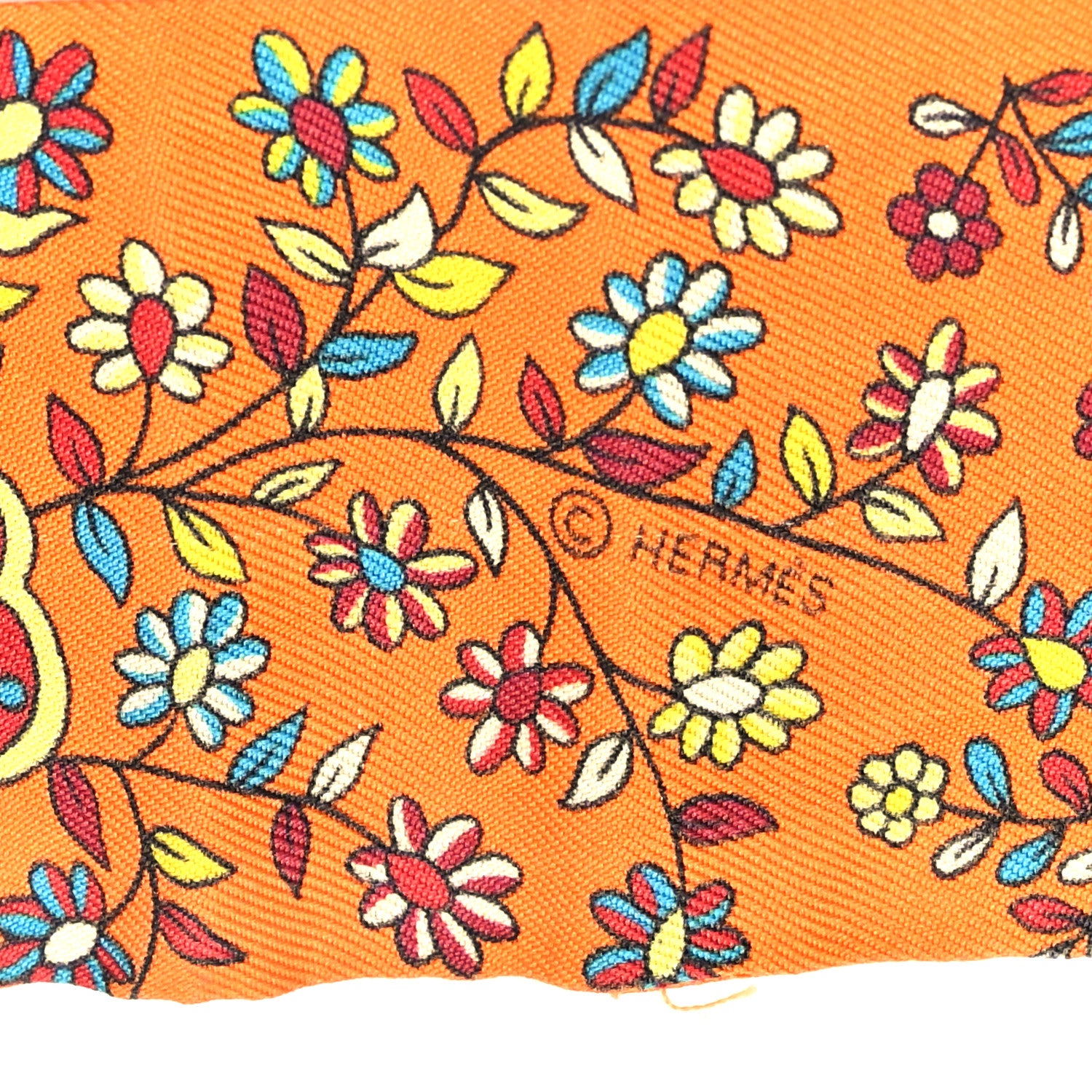 Hermes Silk L'Arbre De Vie Twilly Orange 3 of 4