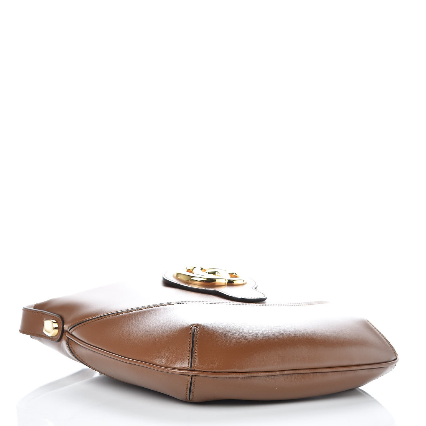 Boarded Plutone Calfskin Medium Arli Shoulder Bag Nocciola