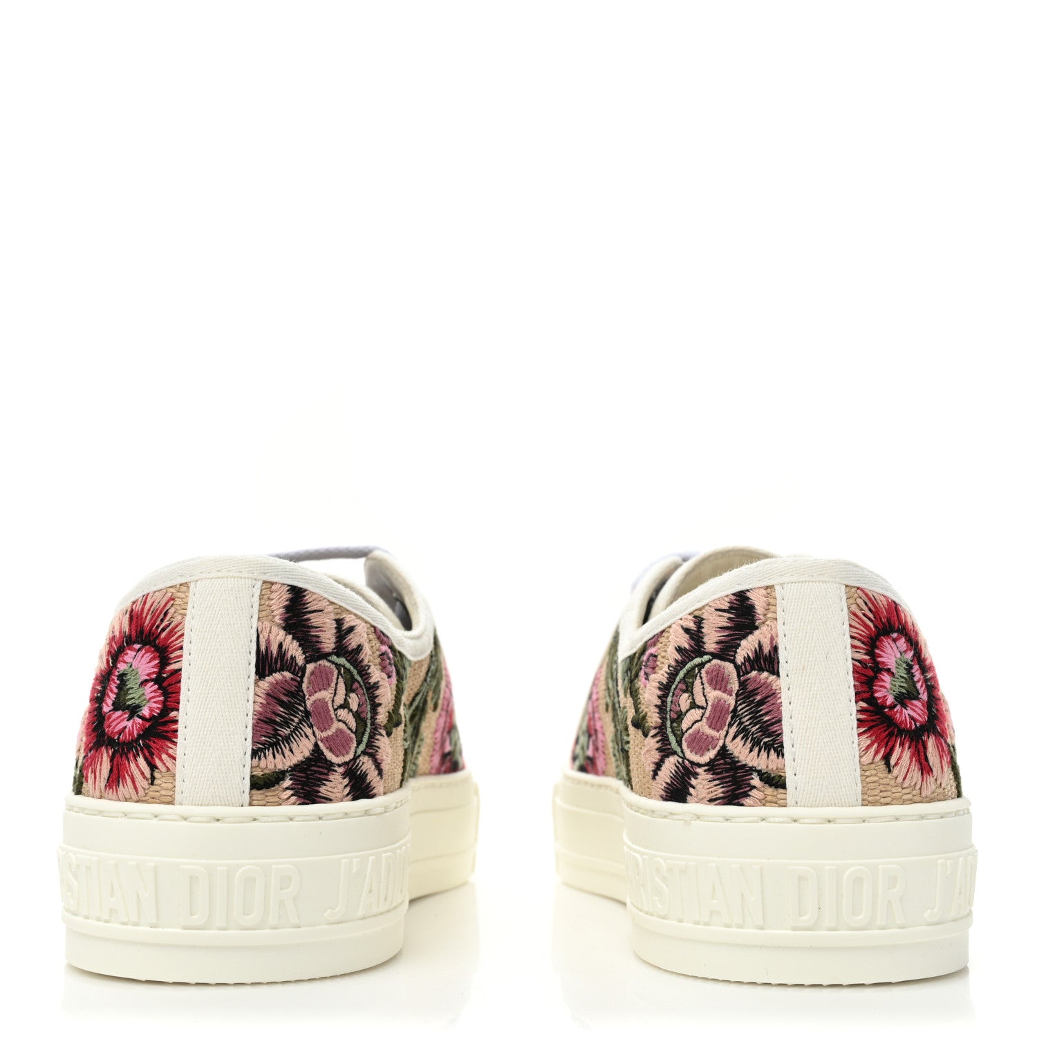 Christian Dior Canvas Rosa Mutabilis Embroidered Womens Walk'N'Dior Low Top Sneakers 38 Multicolor 4 of 9