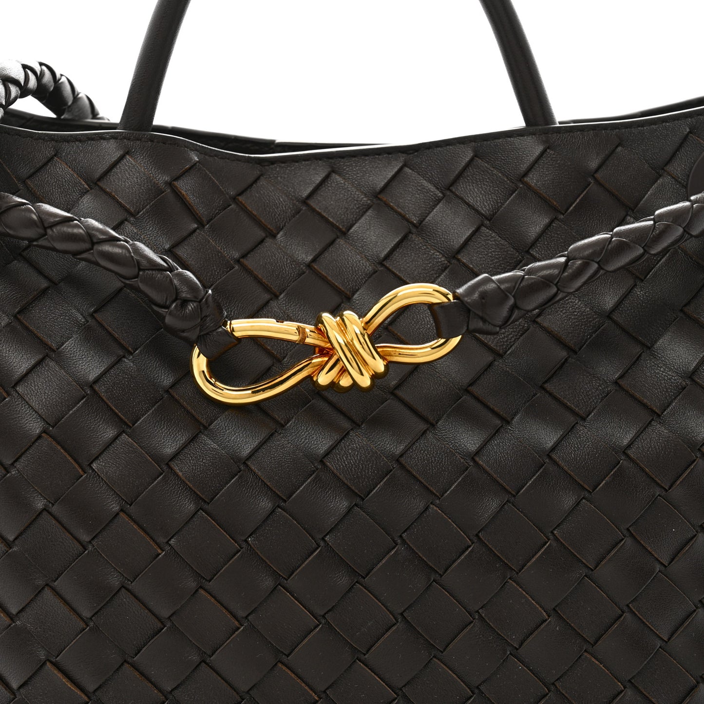 Nappa Intrecciato Medium Andiamo Shoulder Bag Fondant