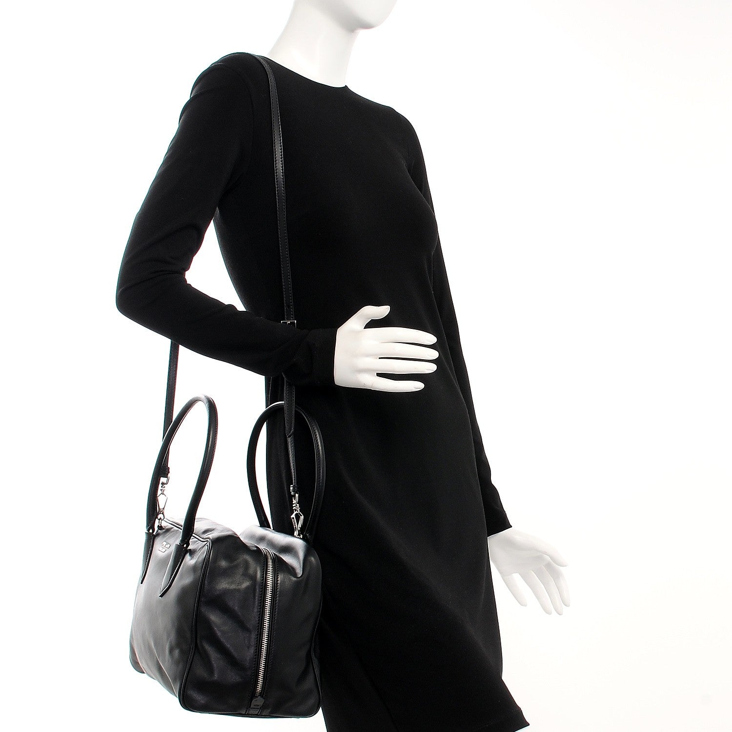 Prada Soft Calf Large Inside Tote Black Mughetto 2 of 10