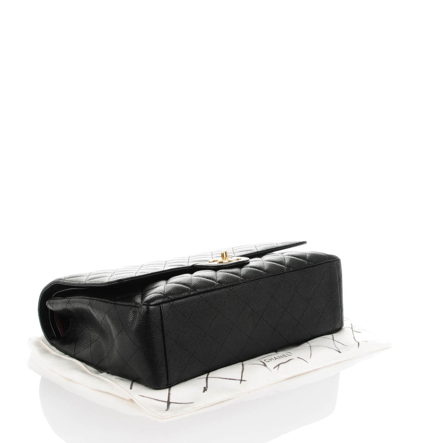 Caviar Quilted Maxi Double Flap Black
