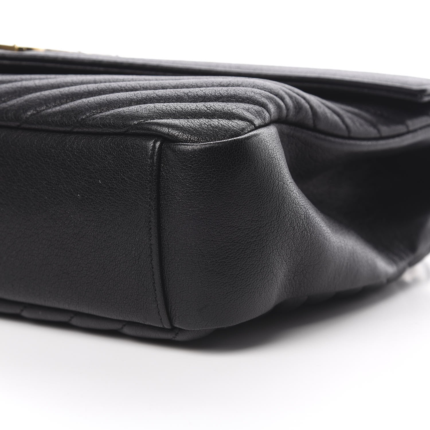 Saint Laurent Sheepskin Matelasse Chevron Monogram Large College Satchel Black 11 of 12