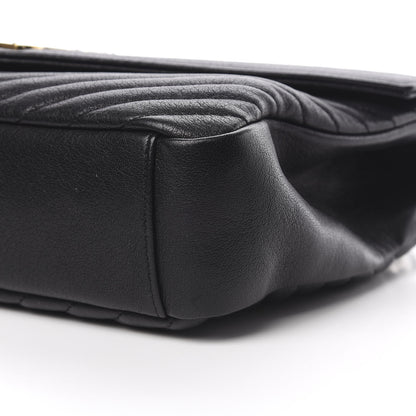 Saint Laurent Sheepskin Matelasse Chevron Monogram Large College Satchel Black 11 of 12