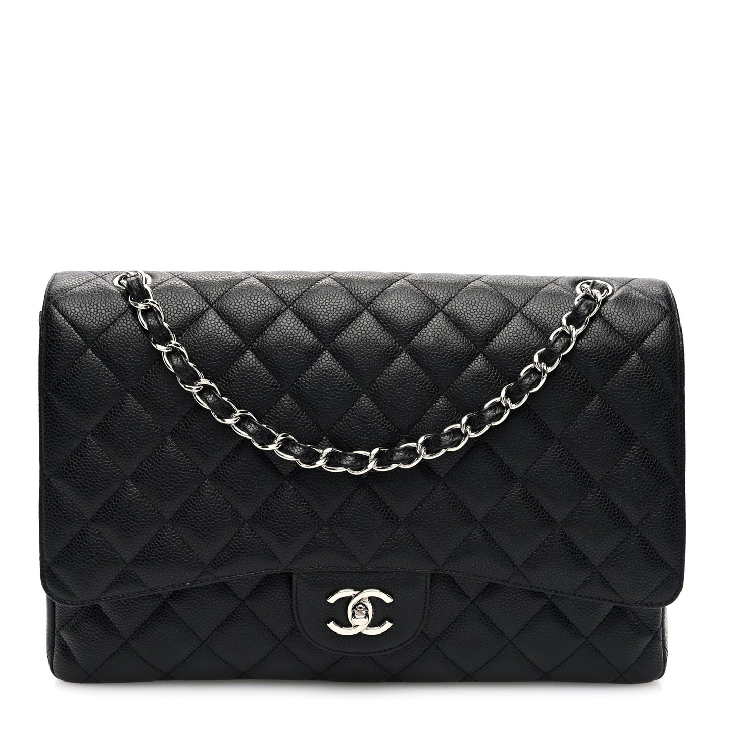 Caviar Quilted Maxi Single Flap Black