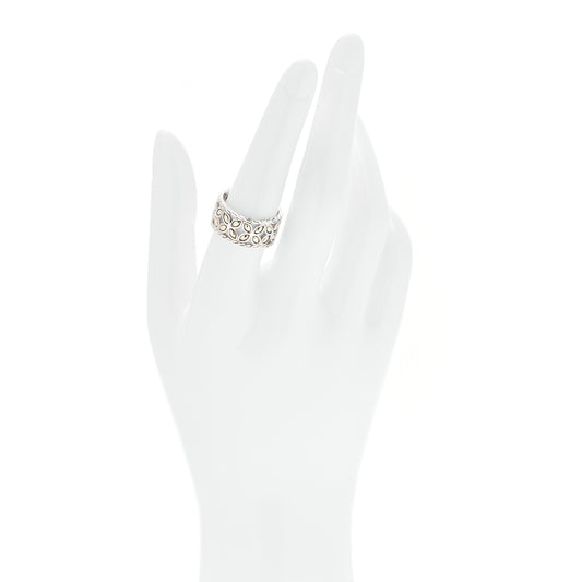 Sterling Silver 18K Yellow Gold Batu Kawung Band Ring 54 7