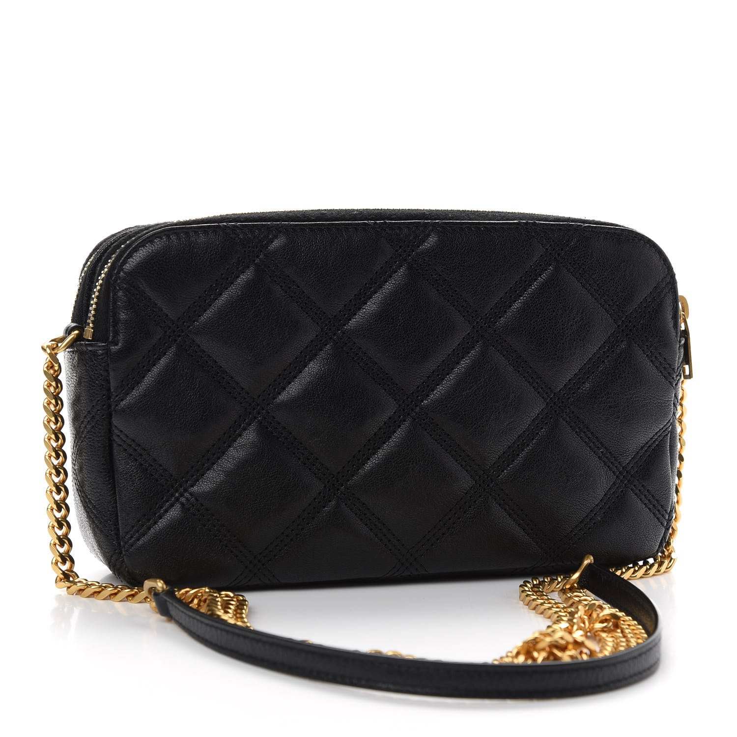 Saint Laurent Grained Lambskin Quilted Mini Becky Double Zip Bag Black 3 of 12