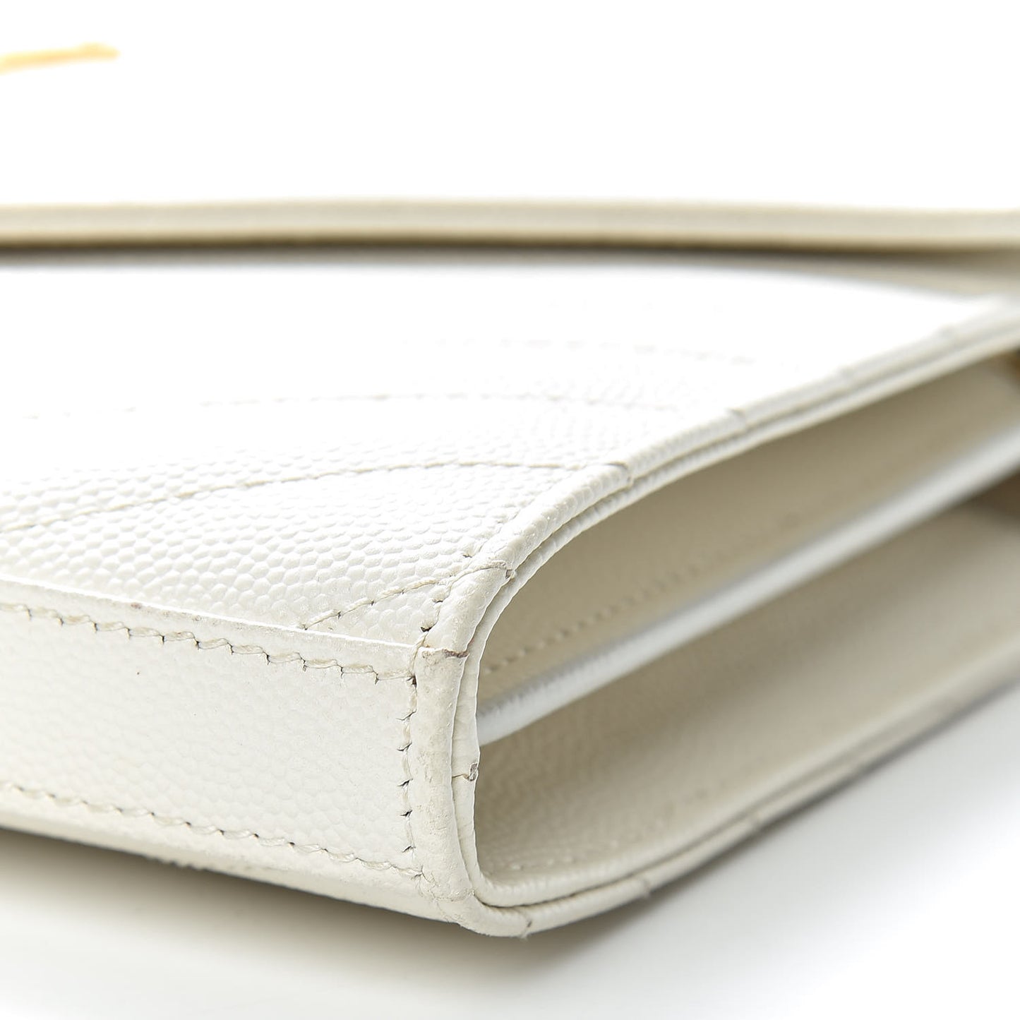 Grain De Poudre Matelasse Chevron Monogram Chain Wallet Porcellana