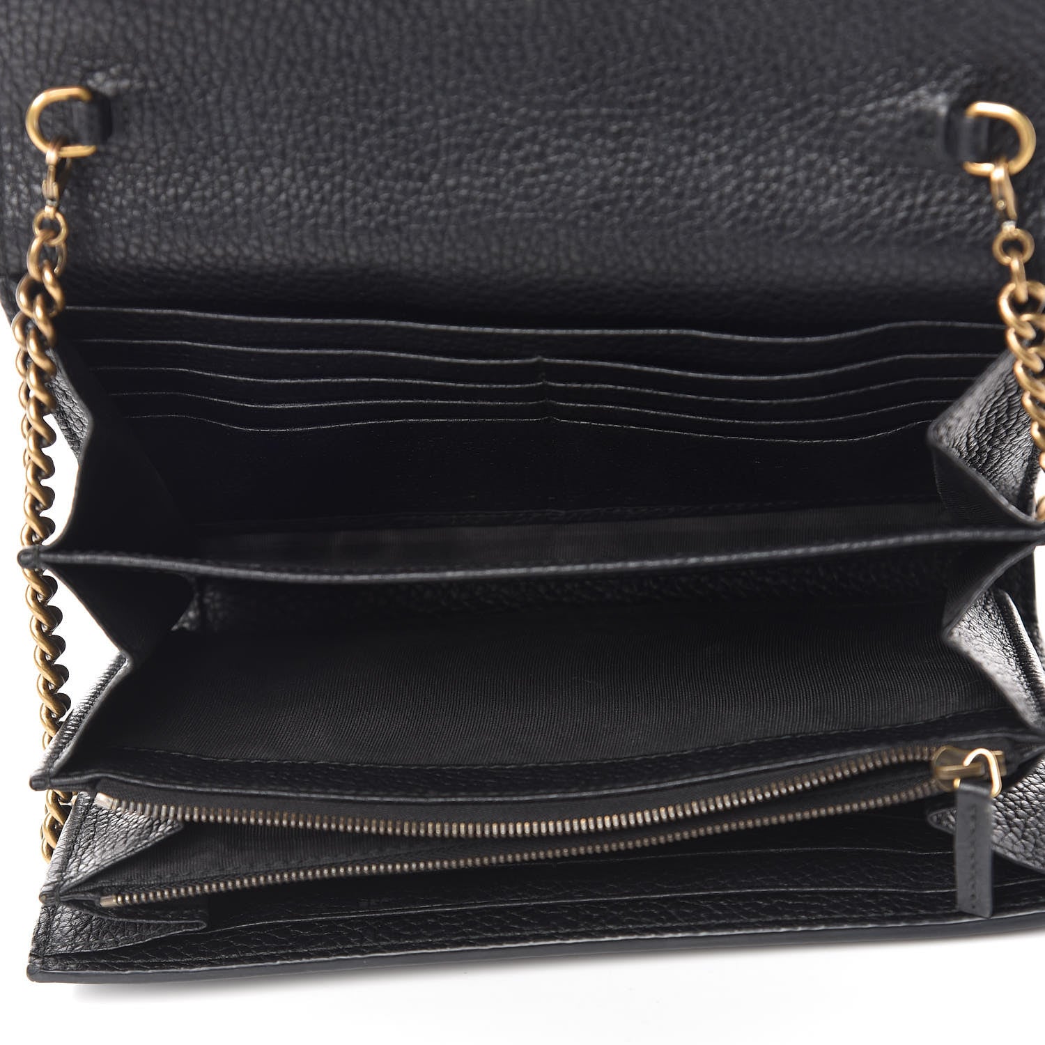 Gucci Calfskin GG Marmont Chain Wallet Black 5 of 16