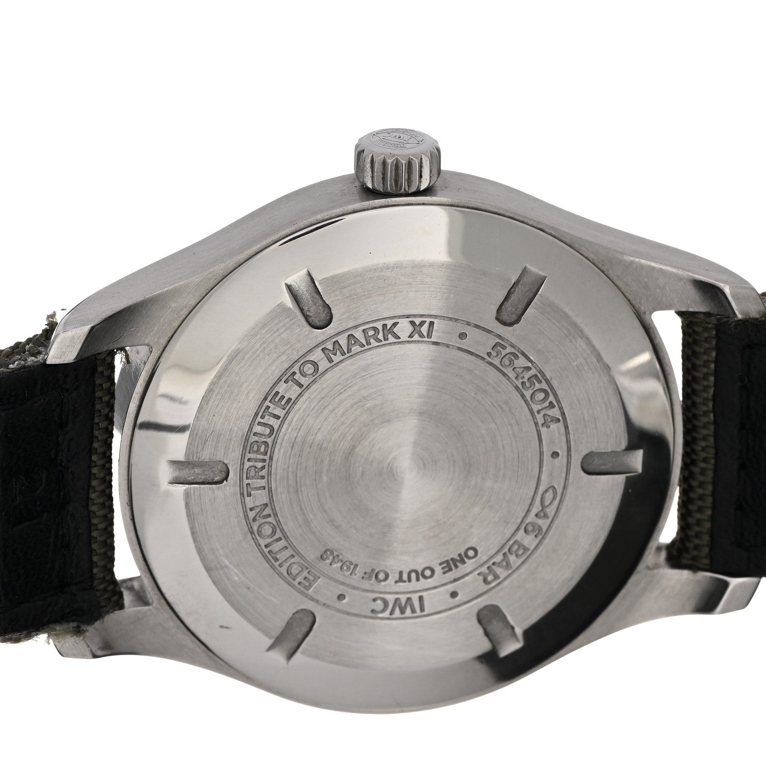 IWC Stainless Steel Fabric 40mm Pilot Mark XI Tribute Automatic Watch Black IW327007 4 of 4