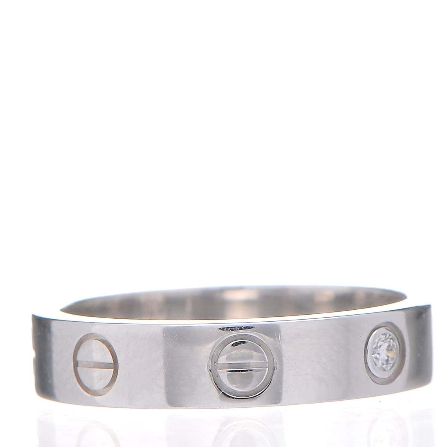 18K White Gold Diamond 4mm LOVE Wedding Band Ring 50 5.25