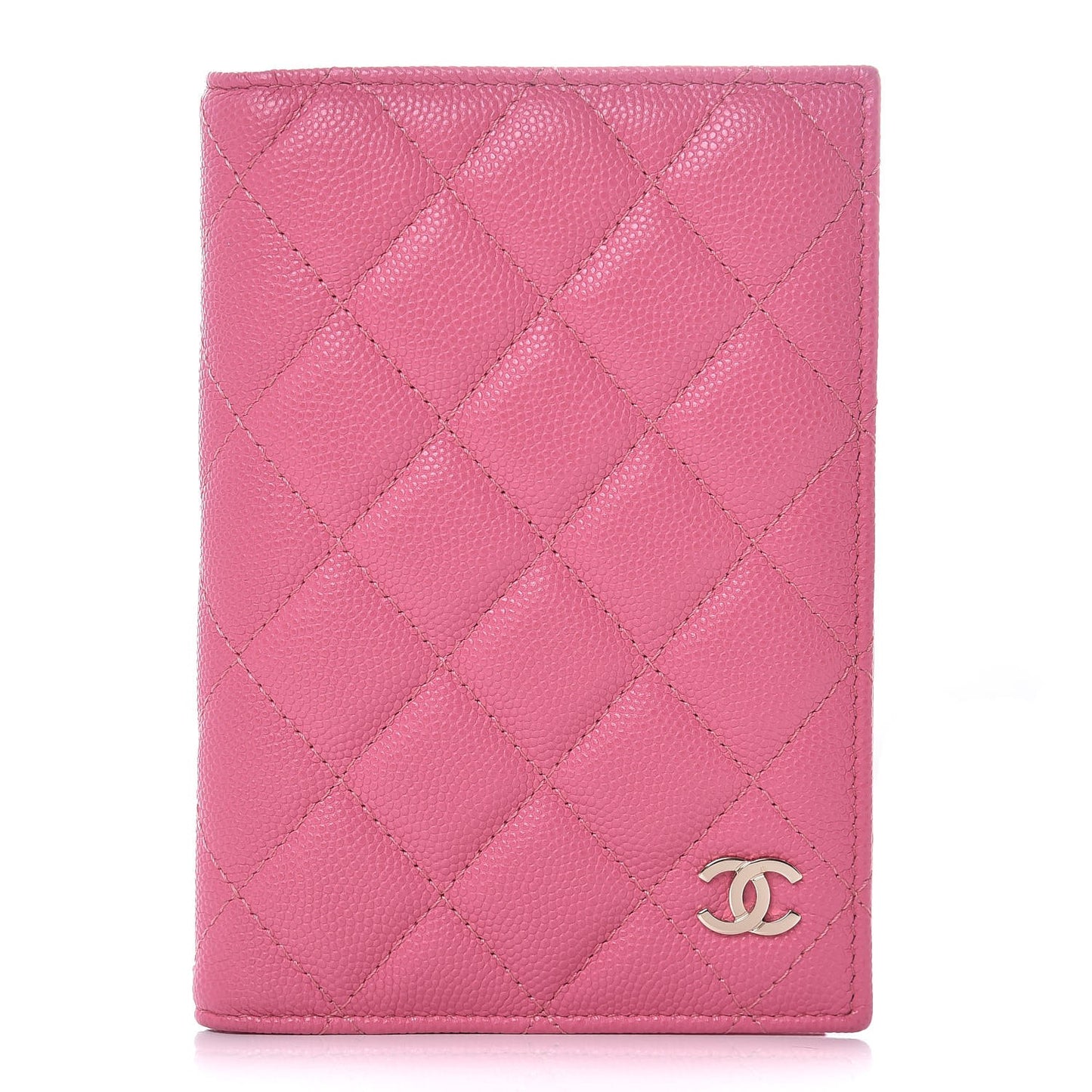 Caviar Quilted Passport Holder Pink