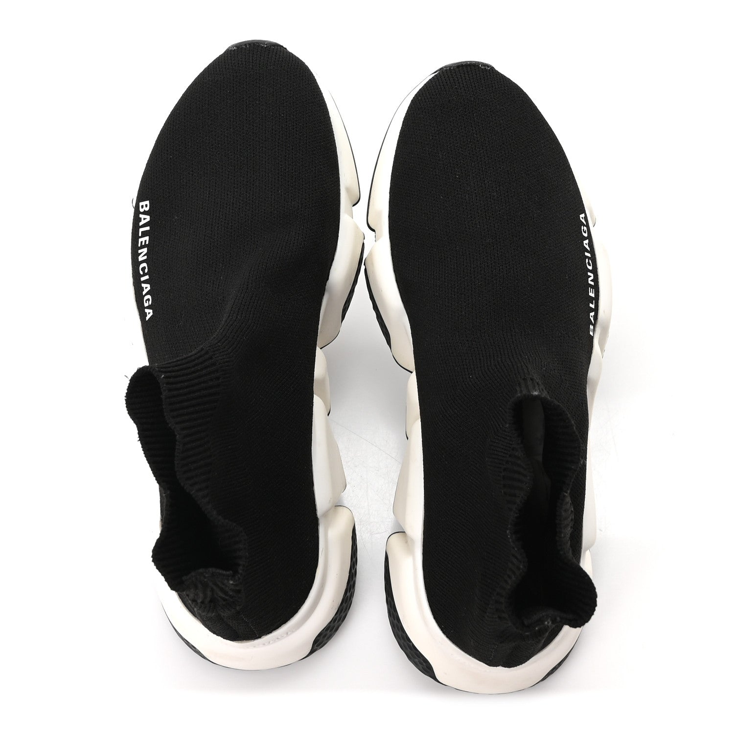 Balenciaga Neoprene Knit Womens Speed Sneakers 36 Black White 2 of 9