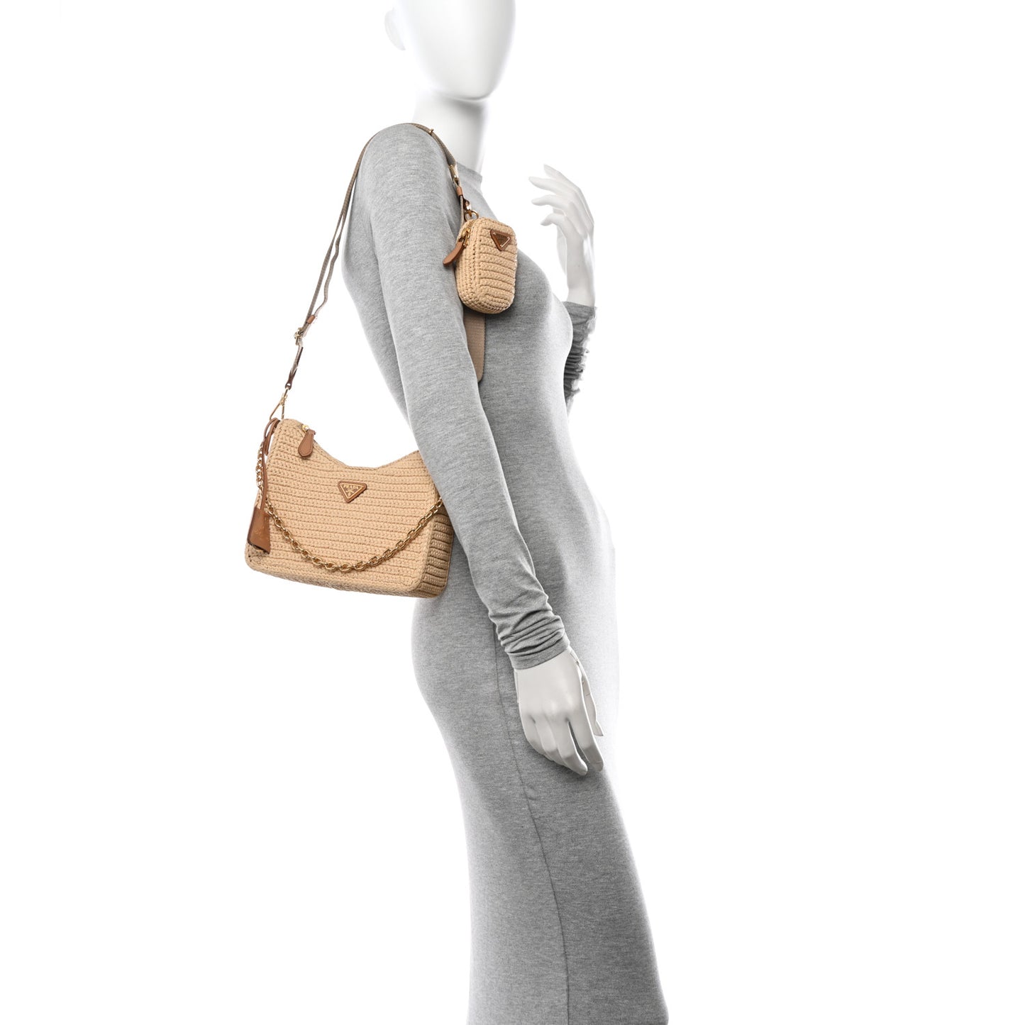 Yarn Raffia Effect Crochet Re-Edition 2005 Shoulder Bag Naturale