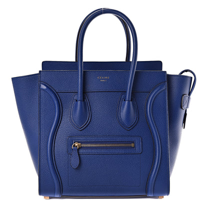 Celine Drummed Calfskin Micro Luggage Indigo 1 of 9