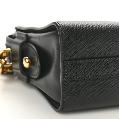 Prada Saffiano City Calfskin Esplanade Crossbody Bag Black 8 of 9