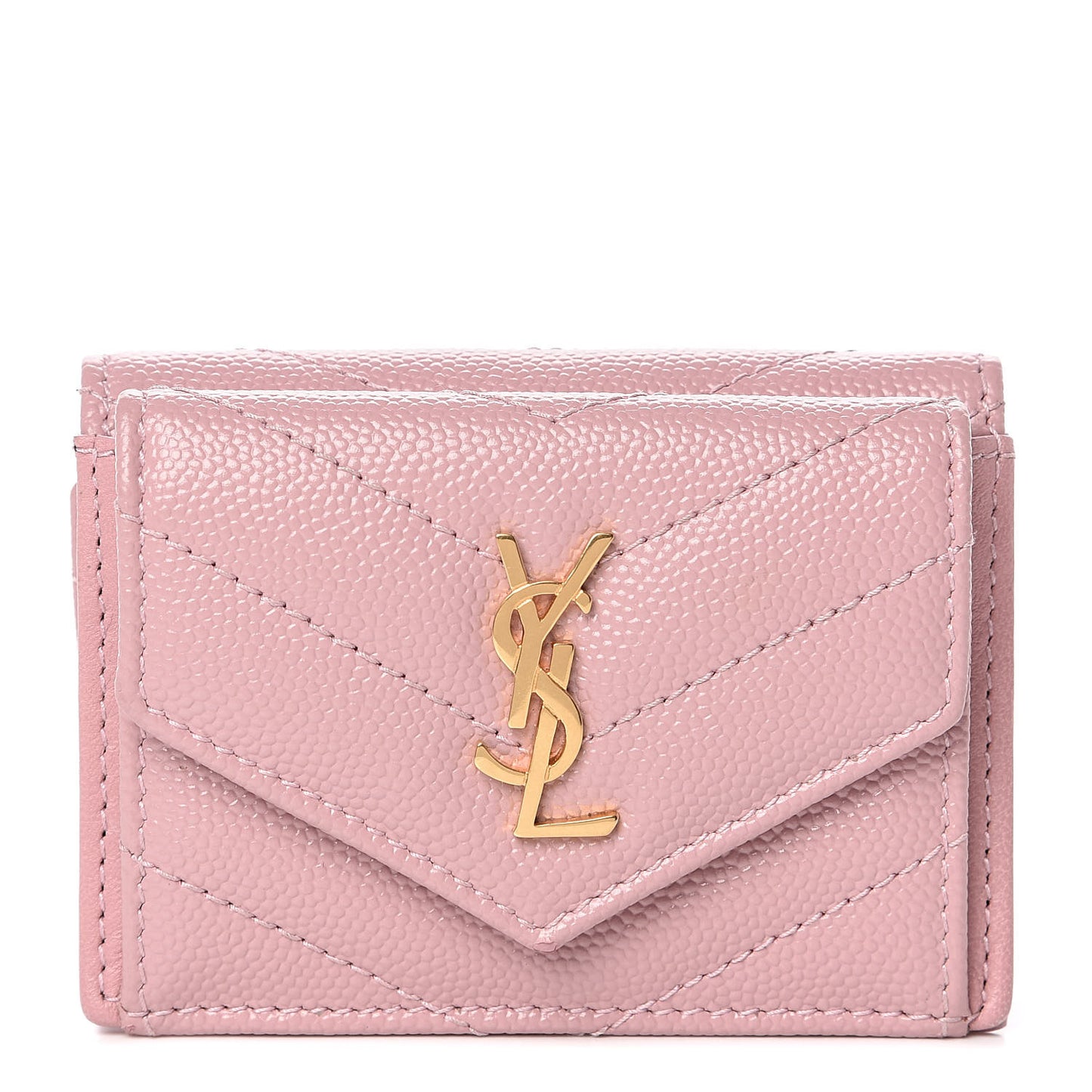 Grain De Poudre Matelasse Chevron Monogram Tiny Wallet Tender Pink