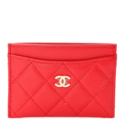 Chanel Caviar Quilted Card Holder Red 1 of 8
