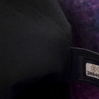 Chanel Wool Tweed Quilted Large 19 Flap Purple Black Blue 9 of 11