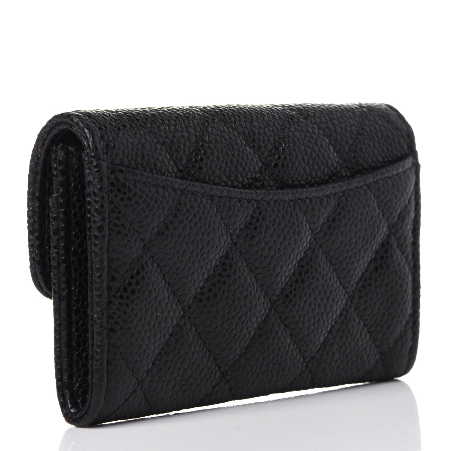 Chanel Caviar Quilted Flap Card Holder Wallet Black 3 of 11