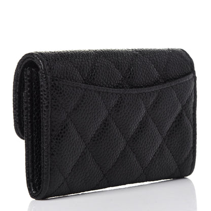 Chanel Caviar Quilted Flap Card Holder Wallet Black 3 of 11