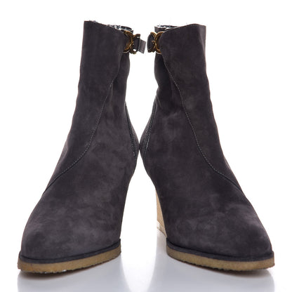 Chloe Suede Wedge Ankle Boots 40.5 Grey 6 of 9