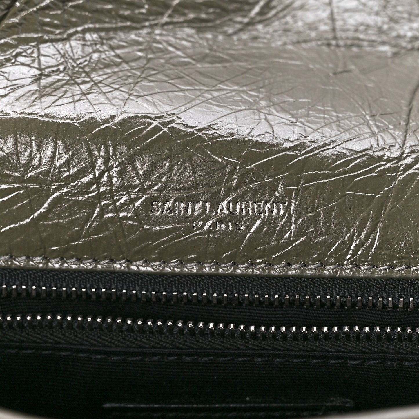 Crinkled Calfskin Matelasse Monogram Medium Niki Chain Satchel Dark Green