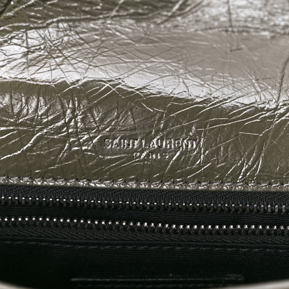 Saint Laurent Crinkled Calfskin Matelasse Monogram Medium Niki Chain Satchel Dark Green 14 of 24