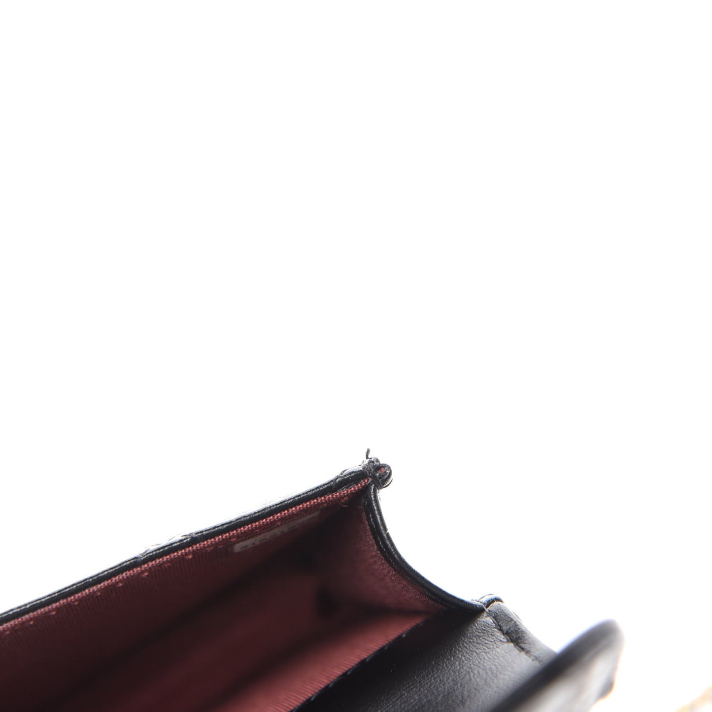 Calfskin Quilted Perfect Fit Coin Purse With Chain Black