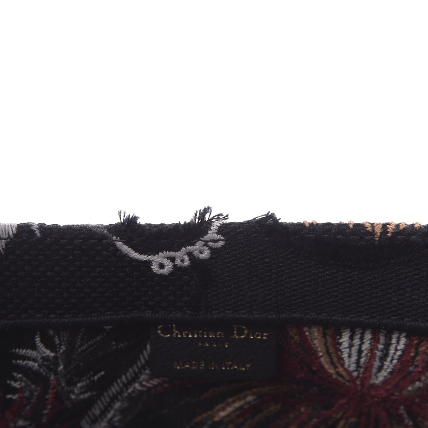 Christian Dior Canvas Embroidered Medium Camouflage Flowers Book Tote Black Multicolor 13 of 17