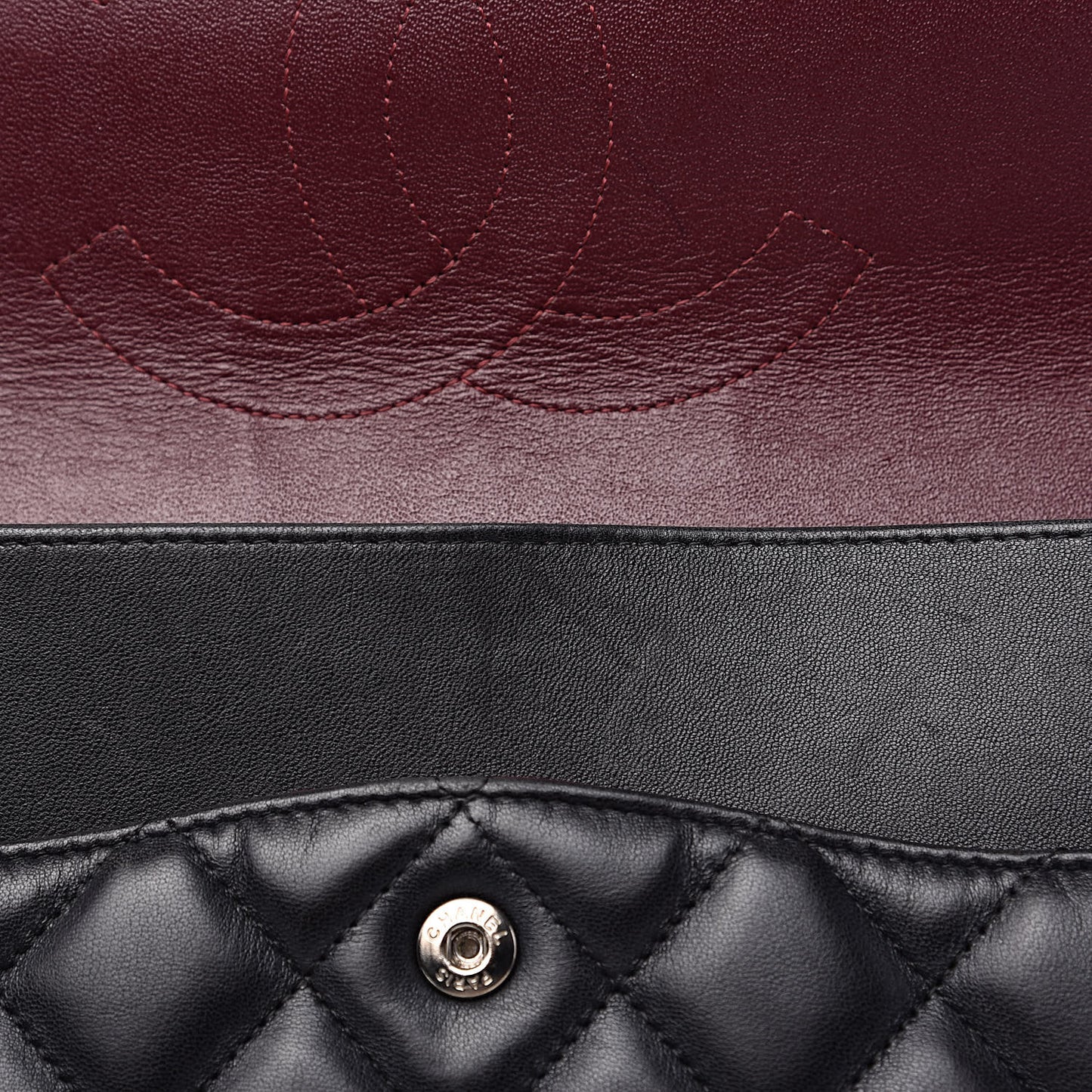 Lambskin Quilted Maxi Double Flap Black