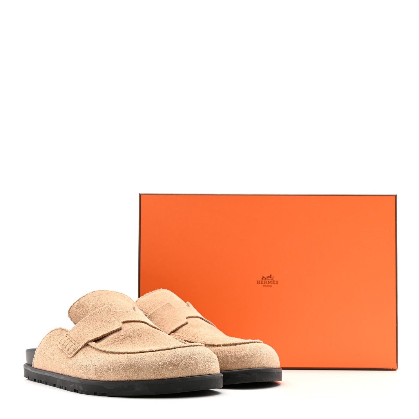 Suede Calfskin Womens Go Mules 37 Beige Argile