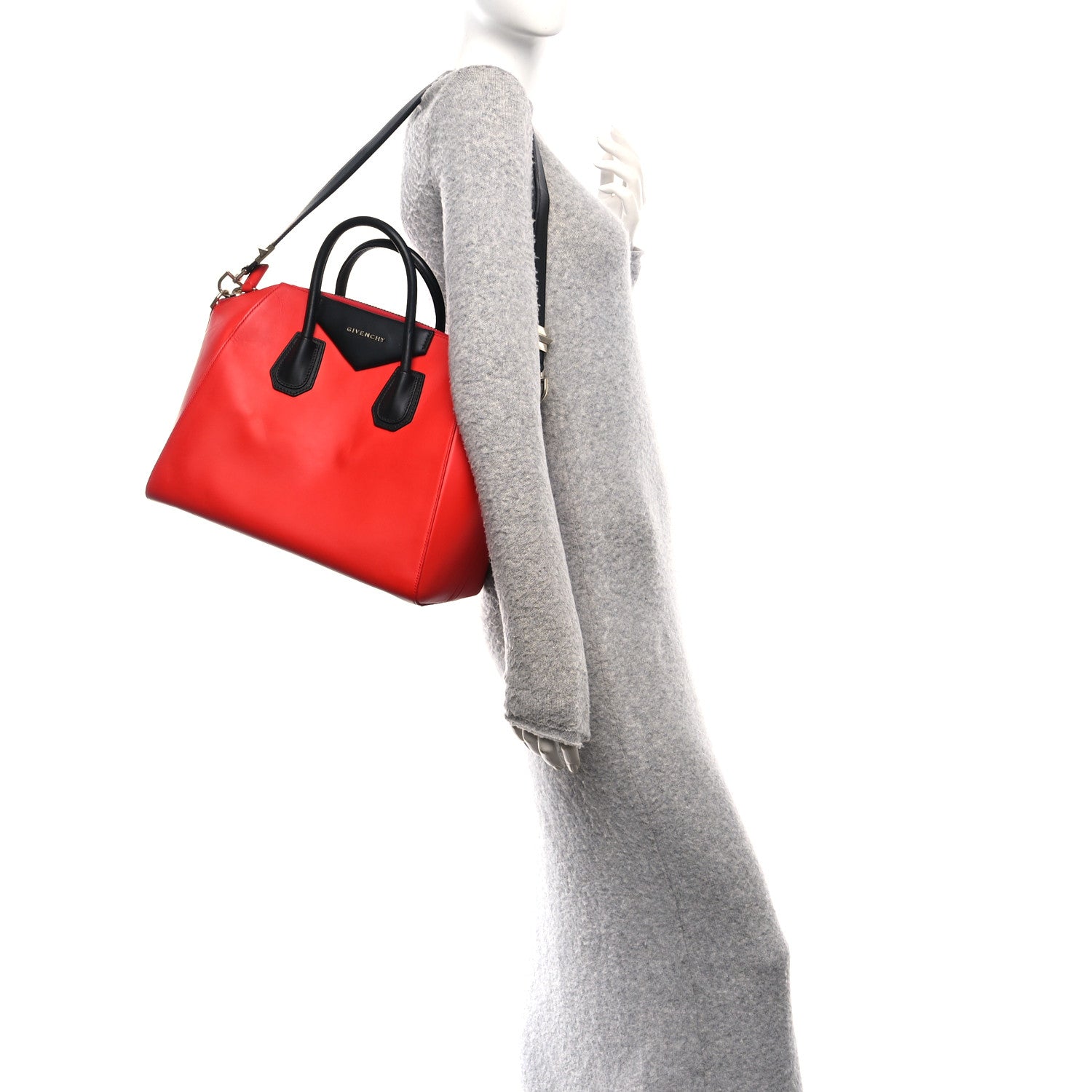 Givenchy Sugar Goatskin Medium Antigona Red Black 2 of 10