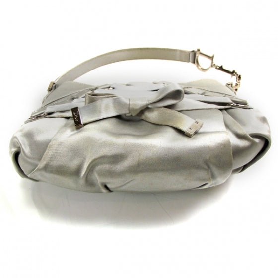 Satin Ballet Evening Bag Silver